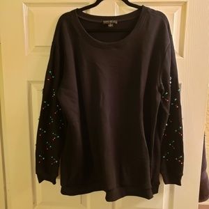NWOT Forever 21 Embellished Sleeve Sweatshirt (2x)